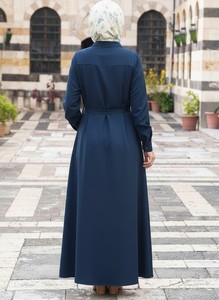 Vestido Maxi Informal para Mujer Musulmana, Manga Larga, con Cinturón, Estilo Abaya, Elegante, Largo, Estilo Modesto - Product Image 6