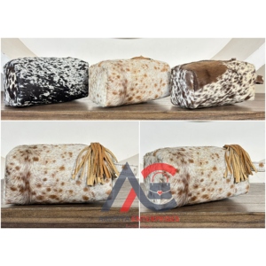 New Arrival 2025 Latest Designer Hair on Cowhide Leather Tassel Zipper Toiletry Bag <b>Makeup</b> Cosmetic <b>Storage</b> Travel Organizer Box - Product Image 1
