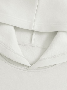 <b>White</b> <b>Women's</b> Hooded <b>Sweatshirt</b> With Angel Print Cotton Knitted Autumn Casual Wear Front Logo Design - Product Image 5
