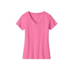 T-shirt pour femme de qualité supérieure, col en V, mélange de coton léger, manches courtes, haut décontracté, fabricant OEM, étiquette privée, vente en gros - Product Image 4