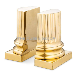 Factory Wholesale Aluminum Metal and Marble Base Human Hand Shape Gold Plated Decorative Bookend <b>Art</b> & Craft - Product Image 2