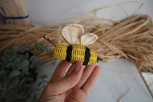 Handmade Colorful Rattan Bee <b>Wall</b> Hanging <b>Wicker</b> Insect Nursery Room Home <b>Decor</b> Boho Decoration Gift - Product Image 1