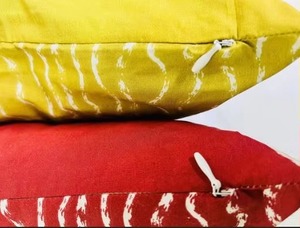Red Square <b>Cushion</b> Cover With White Abstract Embroidery Modern Home Decor Handmade Design Pillow Cases - Product Image 4