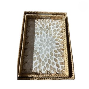 Panier en rotin tressé artisanal de style arabe, écologique, 14 pouces, qualité commerciale, en nacre, par Universal Overseas India - Product Image 6