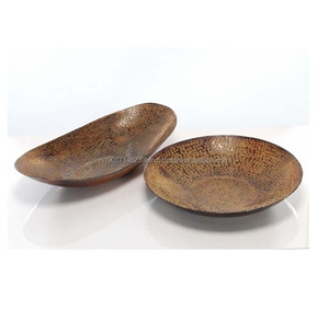 Bandeja decorativa con diseño de esmalte en forma Irregular, decoración de Metal, almacenamiento de frutas con acabado múltiple - Product Image 3