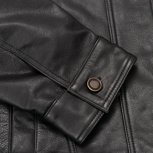 Vestes pour hommes en cuir véritable personnalisées, veste de cow-boy en cuir véritable avec fermeture éclair, veste de mode pour hommes - Product Image 6