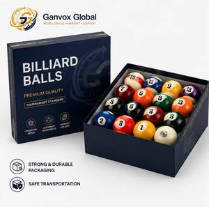 Ensemble de billes de billard en résine de qualité supérieure, 2-1/4 pouces (57,2 mm), 16 pièces, multicolores, pour jeux de billard, entraînement, en boîte - Product Image 1
