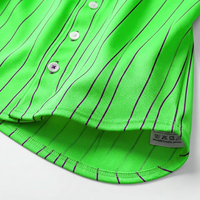 Maillot de baseball personnalisé sublimé en gros, uniforme sportif rayé à boutons pour équipe, chemise athlétique à manches courtes imprimée sur mesure