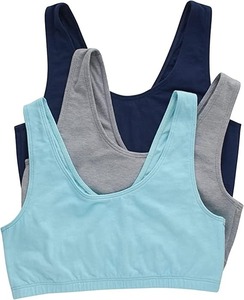 Wireless Cotton Bralette For Women Scoop Neck Low Support Sports Bra Wide Strap <b>Crop</b> <b>Top</b> Bra 3 Pack Daily Wear Custom Supplier - Product Image 1