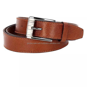 Mano de obra de calidad Venta caliente Cinturón casual de cuero de grano completo marrón hecho a medida para hombres y mujeres mejor precio pedido al por mayor aceptado - Product Image 4