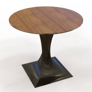 Table à manger ronde moderne avec plateau en bois et base en métal, mobilier écologique pour la maison, design contemporain - Product Image 3