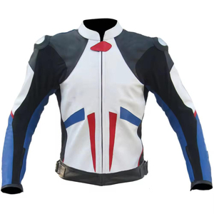 New High Quality Racing Gear Mens Fashion Genuine Leather Motorbike Jacket With Elbow <b>Knee</b> <b>Protector</b> Motorcycle Jackets - Product Image 1