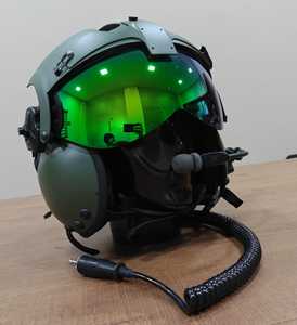 Casque d'aviation intégral Jupitor JT-07 en fibre d'aramide et carbone avec mousse, taille L, visière simple/double, protection UV, toutes saisons - Product Image 1