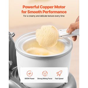 1,8 litri Impastatrice Elettrica da Banco con 6 Velocità, Funzione Gelatiera, Display Digitale LED, Timer, Frusta, Gancio per Impasto, Mixer per Alimenti - Product Image 3