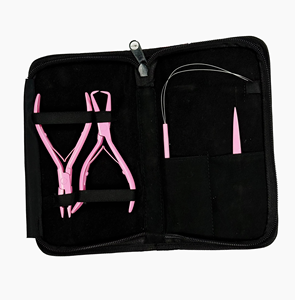 Kits de Extensiones de Cabello de Uso Comercial con Etiqueta Personalizada, Anillos Micro Nano de Acero Inoxidable de Grado Quirúrgico Rosa Intenso, Alicates y Herramientas - Product Image 1