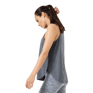 Women Sleeveless Ribbed <b>Racer</b> <b>Back</b> Tank <b>Top</b> Solid Gray Knitted Breathable Casual Sportwear - Product Image 3