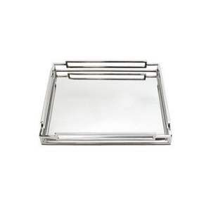 Elegant Serving Metal And <b>Mirror</b> Tray For Coffee Tea And Snacks For Home Kitchen And Party Event Use - Product Image 6