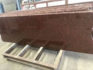 Dalles de granit brun cerise de qualité supérieure, pierre naturelle, surface polie, pour cuisine, salle de bain, revêtement mural, disponible à la vente - Product Image 4