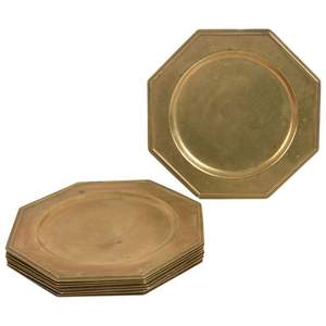 Assiette de présentation en laiton poli miroir, bordure en laiton plaqué or, assiette de présentation ronde sécurisée, vaisselle, assiettes de présentation - Product Image 5