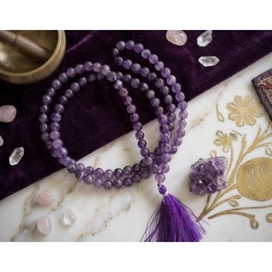 Spiritual <b>Amethyst</b> Crystal Necklace-Handmade Mala <b>Bracelet</b> Wholesale Jaipur India - Product Image 2