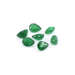 Émeraudes zambiennes naturelles calibrées en forme de poire 5x7mm, pierres précieuses facettées naturelles pour la création de bijoux, prêtes à l'emploi - Product Image 1