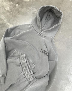 Conjuntos de Sudadera con Capucha y Pantalones Deportivos Casuales de Invierno con Efecto Desgastado por el Sol - Product Image 2