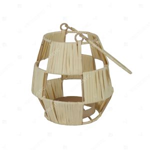 Portavelas de Hoja de Palma Geométrica Costera, Portavelas Colgante de Listones Abiertos, Portavelas de Cristal para Jardín, Luz Decorativa Interior - Product Image 3
