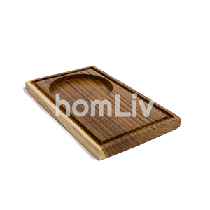 Plateau de service à café en teck naturel écologique, durable, sans peinture ni vernis, halal, personnalisé pour la cuisine - Product Image 1