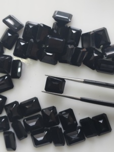 Natural <b>Black</b> Onyx 10x8MM Octagon Cut Best Quality Loose Gemstones for Jewelry Making - Product Image 1