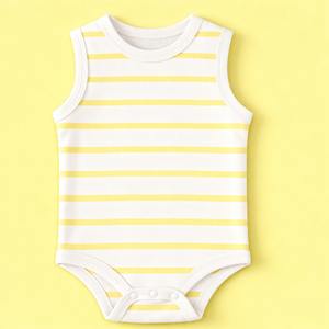 Traje sin Mangas para Bebé 100% Algodón Orgánico, Suave, Transpirable, Agradable para la Piel, Ropa de Verano para Bebés, Unisex - Product Image 3