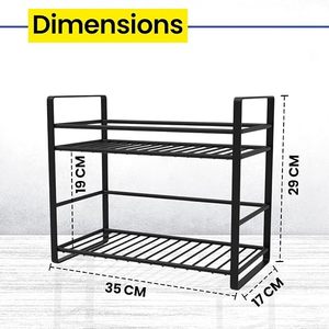 Estante de Metal de Dos Niveles para Especias, Diseño Minimalista para Cocina, Tipo Vertical Resistente, No Plegable - Product Image 5