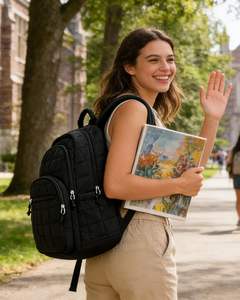 Sac à dos scolaire en polyester personnalisable de haute qualité, sac à dos pour ordinateur portable, sac à dos de voyage - Product Image 2