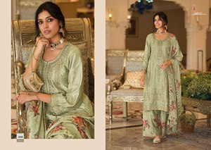 Heavy Chinon Embroidered Viscose Palazzo <b>Suit</b> Set for <b>Women</b> Wrinkle Free Quick Dry Designer Party <b>Wedding</b> Wear Readymade Salwar - Product Image 3