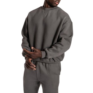 2025 personnalisé hommes coton lourd deux pièces survêtement ensemble Boxy Fit brodé conception poche hiver solide motif survêtement - Product Image 4