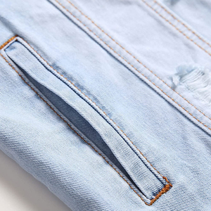 Veste en jean décontractée pour homme, style workwear, avec grandes poches, couleur unie, collection printemps, vente en gros - Product Image 5