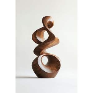 Escultura de Madera Minimalista de RR Enterprises, Adorno Decorativo para Interiores, Origen India - Product Image 1