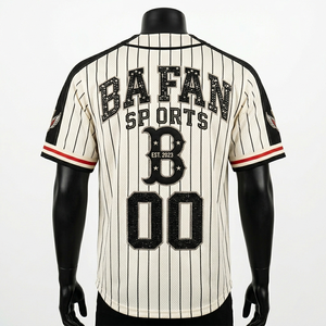 T-shirt 100% coton pour homme, coupe ample, imprimé, style jersey de baseball, maille polyester respirante, blanc et noir, avec empiècements aux épaules - Product Image 5