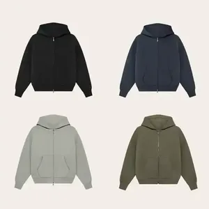 Sweat à capuche uni pour homme, coupe confortable, en molleton de coton, avec poche kangourou, capuche réglable, style décontracté streetwear, haut de tous les jours - Product Image 3