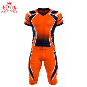 Ensemble d'uniformes de football respirants 100 % polyester orange et bleu marine pour hommes, tenue de sport personnalisée, service OEM MUDASSAR pour les entreprises de vêtements - Product Image 4