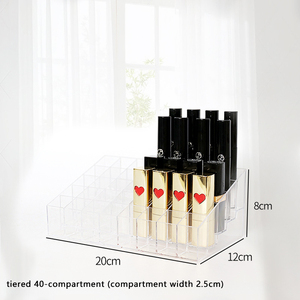 <b>Clear</b> Plastic Lipstick Organizer 24 Slot Compact Lip <b>Gloss</b> Chapstick Mascara Holder - Product Image 5