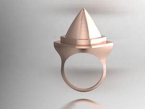 แหวนทอง 18K ชุบทองคำขาว ดีไซน์ทรงแหลม สำหรับทั้งชายและหญิง ทำจากทองเหลือง เหมาะสำหรับใส่ไปงานเลี้ยงค็อกเทล - Product Image 2