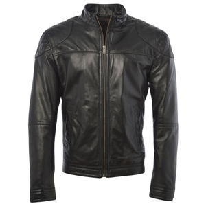 Men’s Genuine Sheepskin Leather Motorcycle <b>Jacket</b> – Winter Windproof Full Sleeve Custom OEM ODM - Product Image 4