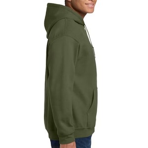 Sudadera con Capucha para Hombre, Color Verde Oliva, Corte Regular, Felpa de Algodón, Estilo Casual, Color Sólido, para Otoño - Product Image 1