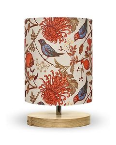 Decorative Table Lamp Fabric <b>Drum</b> <b>Shade</b> Wood Base Modern Bedside Pendant <b>Light</b> for Bedroom Home Decor - Product Image 1