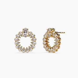 Boucles d'oreilles de luxe en or blanc 14 carats avec diamants ovales et en forme de poire cultivés en laboratoire, 1,35 ct, cadeau de mariage ou d'anniversaire pour femme - Product Image 6