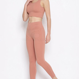 Comfortable Athletic Wear High Waist Yoga Leggings And <b>Padded</b> Sports Bra For Gym Fitness And <b>Running</b> - Product Image 2