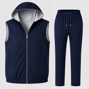 Conjunto de 2 Piezas para Hombre: Chaleco Reversible con Capucha y Pantalones Deportivos - Product Image 2