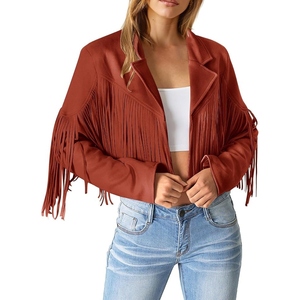 Chaqueta de gamuza para mujer con flecos, estilo bohemio occidental, abrigo con borlas, moda vintage vaquera, ropa exterior, chaqueta de gamuza para damas. - Product Image 3