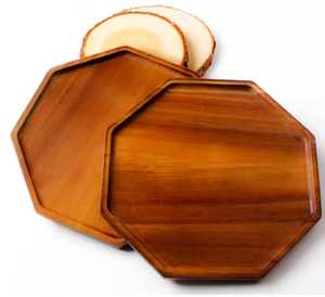 Classic Eco-Friendly BPA Free Mango Wood Round Polished Charger Plate Stand Handmade Durable Microwave Safe Wedding Dinnerware - Product Image 4