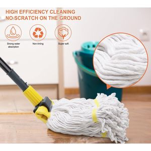 KeFanta Paquete de 2 Mopas de Algodón Húmedo de Uso Comercial Resistente, Mango de 60 Pulgadas de Largo con Cuerda de Extremo en Bucle para Limpieza Industrial de Pisos - Product Image 2